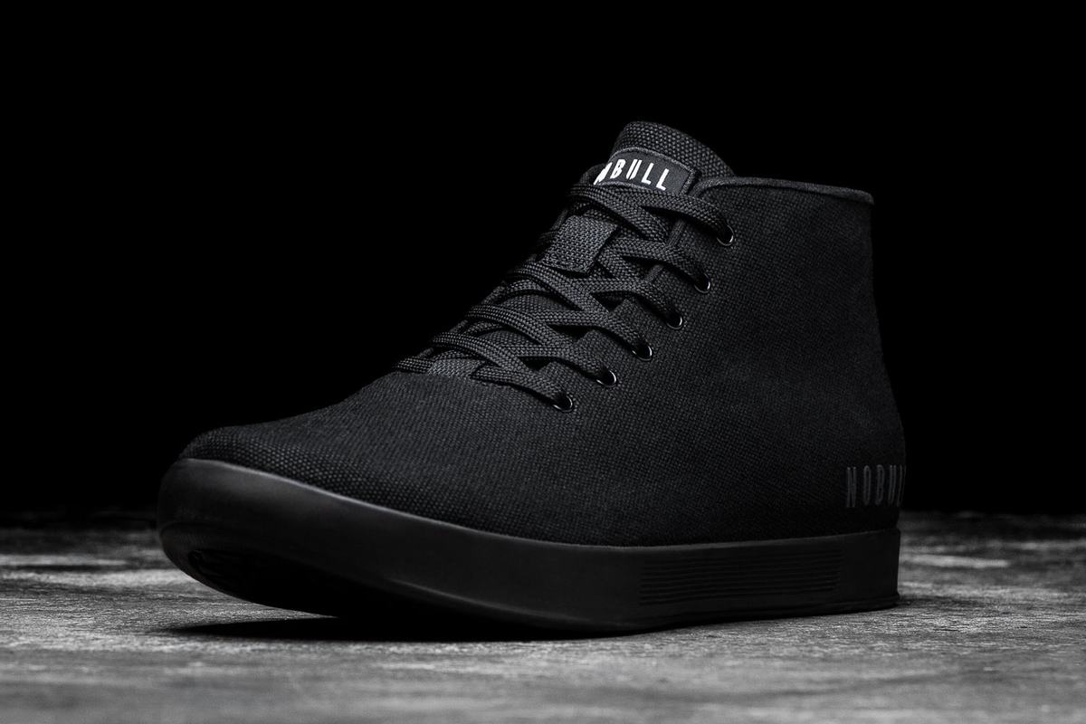 Nobull Canvas Mid Women's Trainers Black | Australia (CL1392)